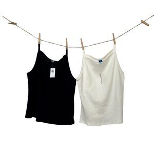 Old Navy Ribbed Tanks Black and White Womens Size Large